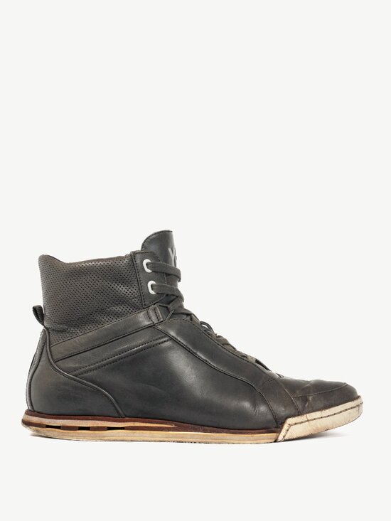 Y-3 Other - Y-3 Hemla "Vintage Black" Leather High-Top Lace-Up Sneakers